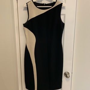 Adrianna Papell Black and Beige Dress